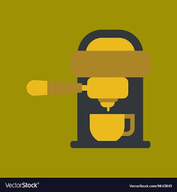 Flat icon on background coffee electronic machine vector image