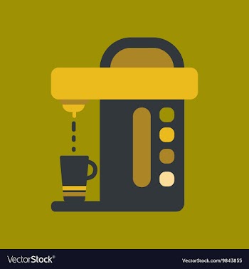 Flat icon on background coffee electronic machine vector image