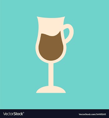 Flat icon on background coffee glass cup vector image