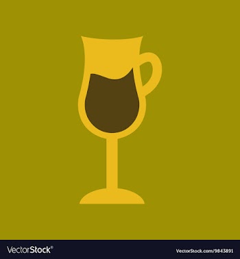 Flat icon on background coffee glass cup vector image