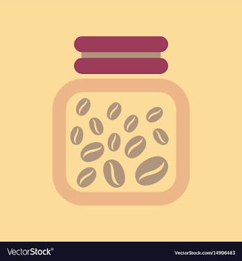 Flat icon on background coffee jar of beans vector image