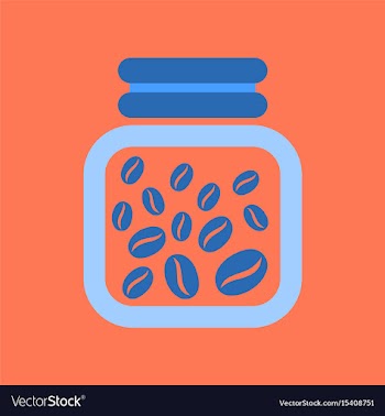Flat icon on background coffee jar of beans vector image