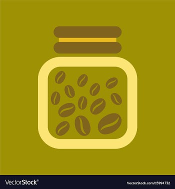 Flat icon on background coffee jar of beans vector image