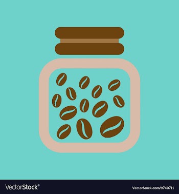 Flat icon on background coffee jar of beans vector image
