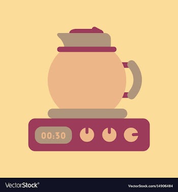 Flat icon on background coffee kettle stove vector image