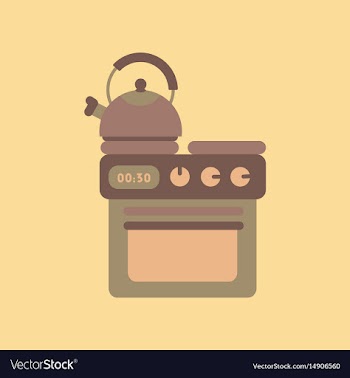 Flat icon on background coffee kettle stove vector image