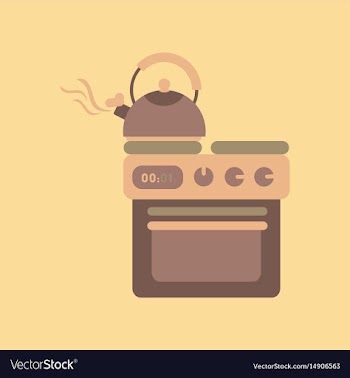 Flat icon on background coffee kettle stove vector image