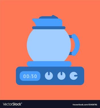 Flat icon on background coffee kettle stove vector image