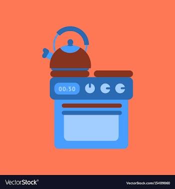 Flat icon on background coffee kettle stove vector image