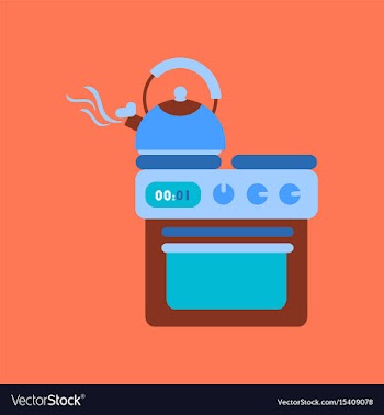 Flat icon on background coffee kettle stove vector image