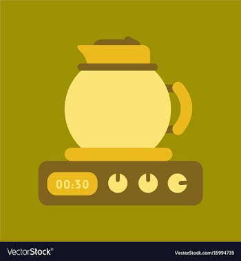 Flat icon on background coffee kettle stove vector image