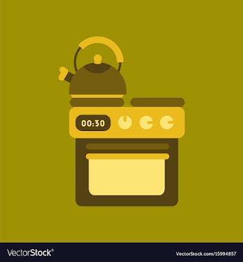 Flat icon on background coffee kettle stove vector image