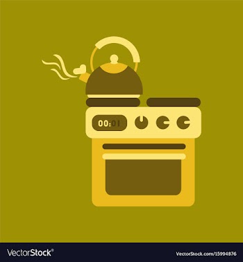 Flat icon on background coffee kettle stove vector image