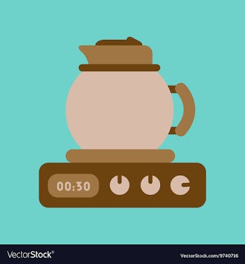 Flat icon on background coffee kettle stove vector image