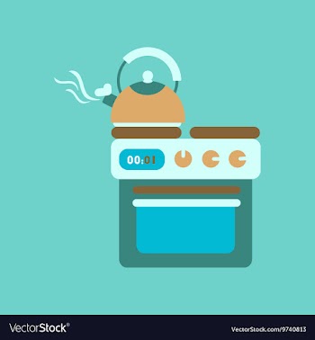 Flat icon on background coffee kettle stove vector image