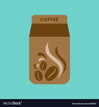 Flat icon on background coffee paper package vector image