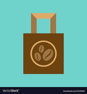 Flat icon on background coffee paper package vector image