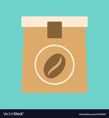 Flat icon on background coffee paper package vector image