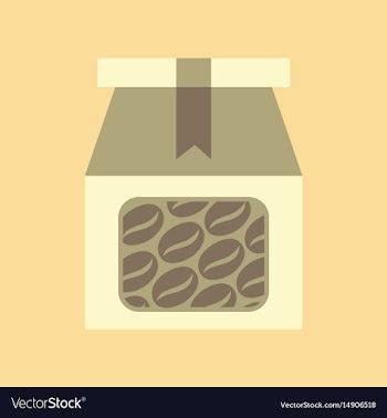 Flat icon on background coffee paper package vector image