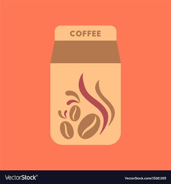 Flat icon on background coffee paper package vector image