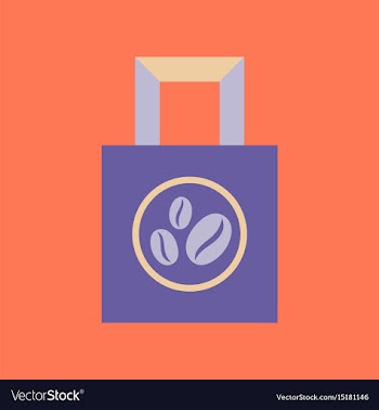 Flat icon on background coffee paper package vector image