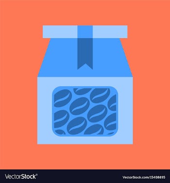 Flat icon on background coffee paper package vector image