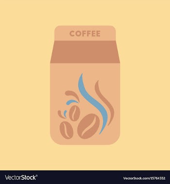 Flat icon on background coffee paper package vector image