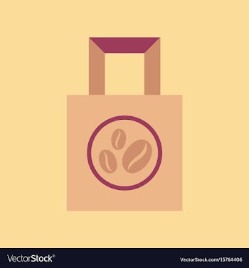 Flat icon on background coffee paper package vector image