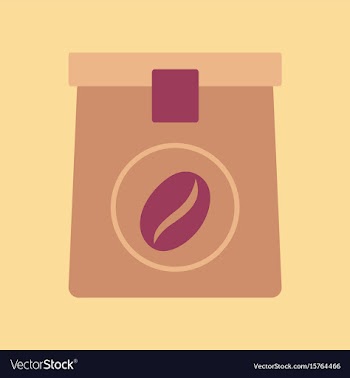 Flat icon on background coffee paper package vector image