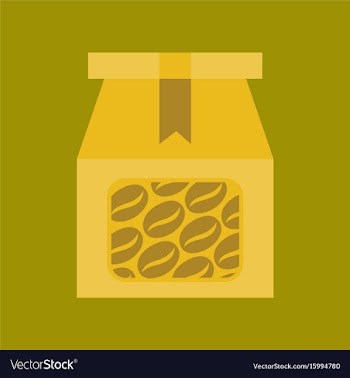 Flat icon on background coffee paper package vector image