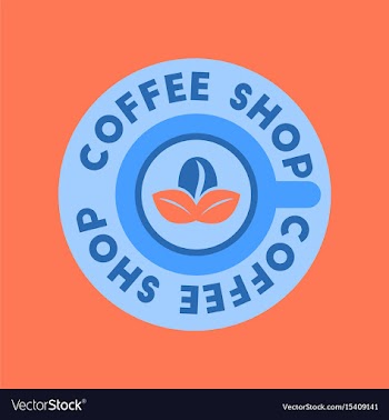 Flat icon on background coffee shop logo vector image