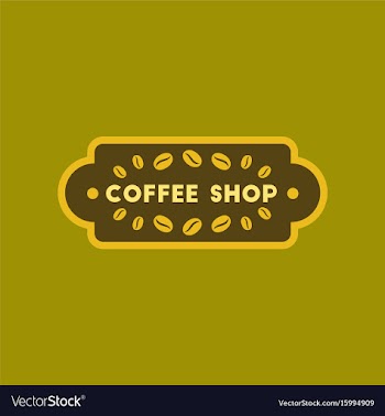 Flat icon on background coffee shop logo vector image
