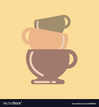 Flat icon on background coffee three cups vector image