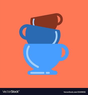 Flat icon on background coffee three cups vector image
