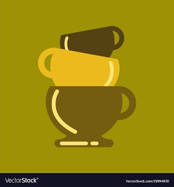 Flat icon on background coffee three cups vector image