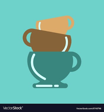 Flat icon on background coffee three cups vector image