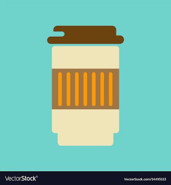 Flat icon on background coffee to go caffeine vector image