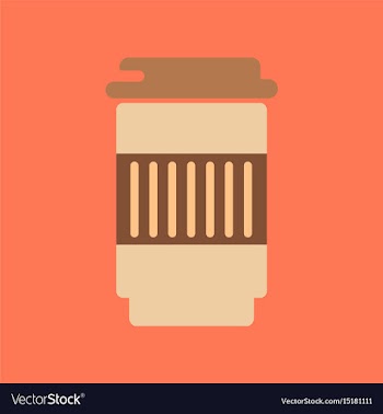 Flat icon on background coffee to go caffeine vector image