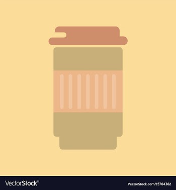 Flat icon on background coffee to go caffeine vector image