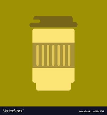 Flat icon on background coffee to go caffeine vector image