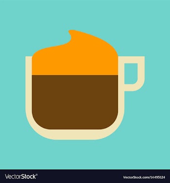 Flat icon on background coffee with milk cream vector image