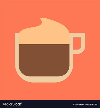 Flat icon on background coffee with milk cream vector image
