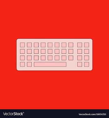 Flat icon on background computer keyboard vector image