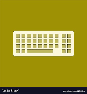 Flat icon on background computer keyboard vector image