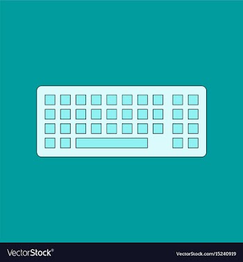 Flat icon on background computer keyboard vector image