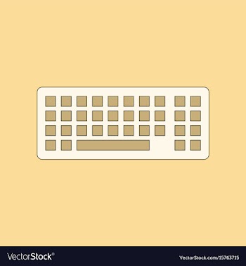 Flat icon on background computer keyboard vector image