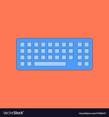 Flat icon on background computer keyboard vector image
