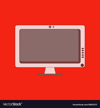 Flat icon on background computer monitor vector image
