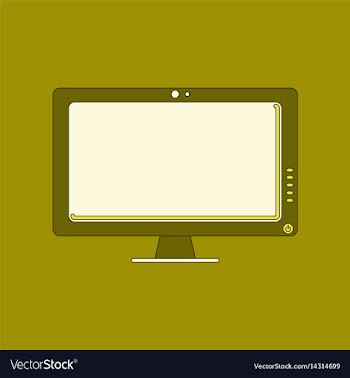 Flat icon on background computer monitor vector image