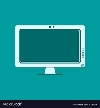 Flat icon on background computer monitor vector image